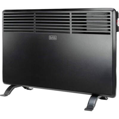 Convector de perete Black & Decker BXCSH1200E, 1200 W, Termostat electronic, Protectie supraincalzire, Protectie umiditate, Negru