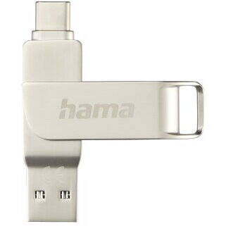 Memorie USB HAMA "C-Rotate Pro" USB Stick, USB-C 3.1/3.0, 128GB, 100MB/s, silver