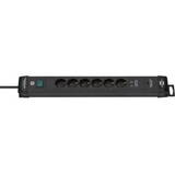 Brennenstuhl "Premium-Line" Multi Socket, 6-way, 2x USB, switch, 3m, black
