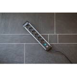 Brennenstuhl "Premium-Alu-Line" Multi Socket, 6-way, Switch, 3m, Silver/Black