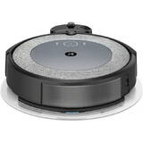 Robot de aspirare cu mop, iRobot Combo i5, i517840, sistem de curatare Aeroforce in 4 etape, recipient lavabil, wi-fi, navigare inteligenta si harta, control prin aplicatia iRobot Home, Dirt Detect, gri/negru