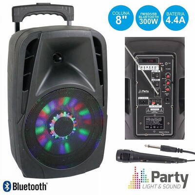 Party BOXA PORTABILA ILUMINATA LED 8"/20CM 70W RMS CU USB/SD/BT/FM