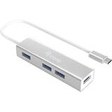 Equip USB-Hub 4-Port 3.1/C->4x3.0      ohne Netzteil silber