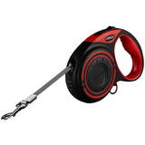 Automatic dog leash with LED light and waste bags Dogness (red)