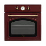 Cuptor incorporabil FBO-V659GCA-RBD, Electric, 65 l, Clasa A, Timer Analog, Grill, Iluminare, Design rustic, Rosu