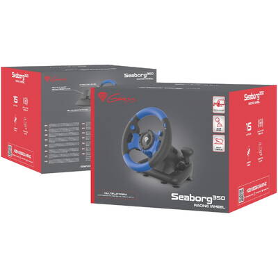 Volan Genesis Seaborg 350 driving wheel, Black/Blue, Wired
