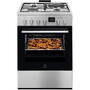 Aragaz Electrolux LKM660222X, Mixt, 3 arzatoare gaz + 1 arzator electric, Cuptor electric, SteamBake, AirFry, Timer, Grill electric, Clasa A, 60 cm, Inox antiamprenta