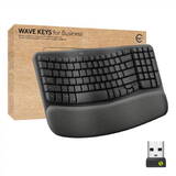 Wave Keys for Business, graphite, Logi Bolt, USB/Bluetooth, US