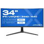 Monitor JAPANNEXT IPS340UWQHD60C Curbat 34 inch UWQHD IPS 5 ms 60 Hz HDR FreeSync