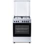 Samus Aragaz SM662AENS1 INOX, 4 arzatoare gaz( 1 arzator Wok), cuptor electric, 56 L, gratare fonta, aprindere electrica, Grill, lumina interioara, INox/laterale argintii