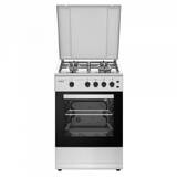 Aragaz SM561ANS,4 arzatoare pe gaz, Cuptor pe gaz, Capacitate cuptor 49 l, Siguranta plita + cuptor, Alb