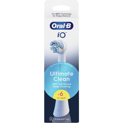 ORAL-B iO UltimateClean Replaceable toothbrush heads, 6-pack, White