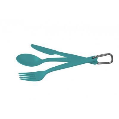 SEA TO SUMMIT Tacamuri camping - drumetie Charcoal - set 3 bucati cu carabina, pacific blue