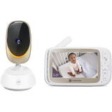 VM85 CONNECT 5.0" Wi-Fi Video Baby Monitor with Mood Light, White/Gold