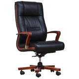 AMBASSADOR leather armchair black