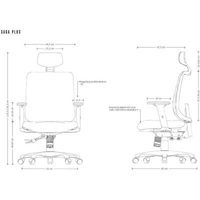 Unique Ergonomic office chair SAGA PLUS black