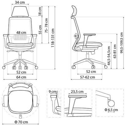 BEMONDI SPECTRUM ergonomic office chair black
