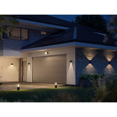 Philips Hue WCA Resonate Outdoor Downward Wall Lantern, Black