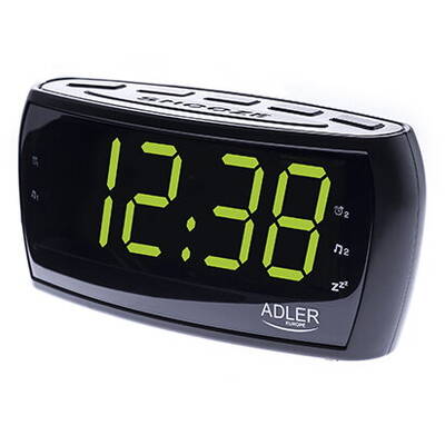 Adler AD 1121 Alarmclock Radio, LED display,  black