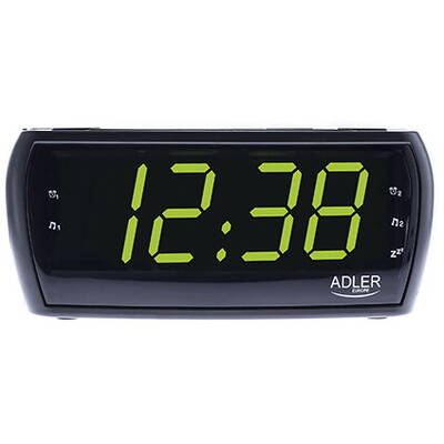 Adler AD 1121 Alarmclock Radio, LED display,  black
