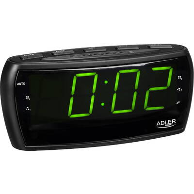 Adler AD 1121 Alarmclock Radio, LED display,  black