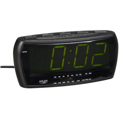 Adler AD 1121 Alarmclock Radio, LED display,  black
