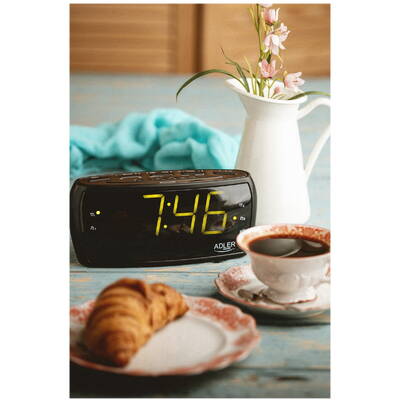 Adler AD 1121 Alarmclock Radio, LED display,  black