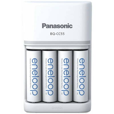 Panasonic Battery charger  Eneloop Smartplus BQ-CC55 + 4x AA 2000 mAh (K-KJ55MCD40E)