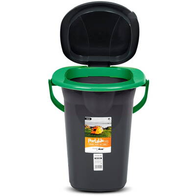 GREENBLUE  GB320BG Tourist Toilet Black and Green 19L Carrying Handle