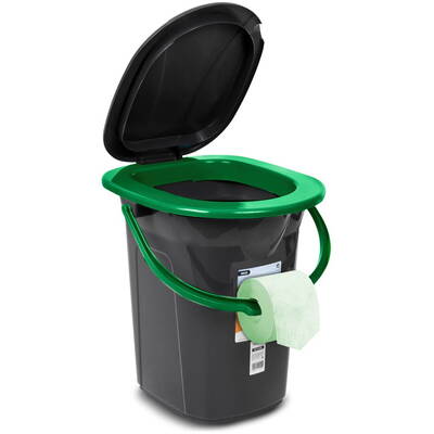 GREENBLUE  GB320BG Tourist Toilet Black and Green 19L Carrying Handle