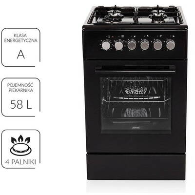 MPM  -56-KGM-12B Gas/electric cooker Black