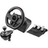 Black Steering Wheel + Pedals PlayStation 4, PlayStation 3, Xbox One, Xbox 360, Switch, PC