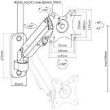 Suport TV / Monitor Maclean monitor wall mount, 17-27'', 7kg max, gas spring, MC-458