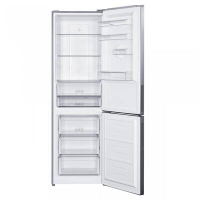 Combina Frigorifica Samus SCX486NFE, 347 L, Full No Frost, Clasa energetica E, Termostat electronic, 3 sertare la congelator, H 195 cm, Inox/ Argintiu