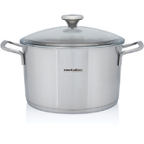 Oala 6l cu capac din sticla Santino Metalac inox/24cm/6l
