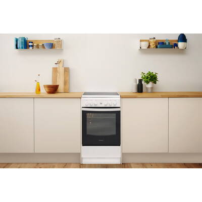 Aragaz INDESIT IS5V8GMW/E, Freestanding, A, Electric hob, Electric oven, Width 50 cm, White