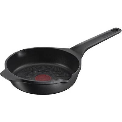 Tigaie Tefal Robusto, 20 cm, inductie, invelis antiaderent din titan, aluminiu turnat, indicator Thermo-Signal, margini turnare, maner lateral integrat, negru