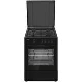 HEINNER Aragaz HFSC-SME66IBK, gaz, 4 arzatoare, Suport email, Capac metalic, Aprindere electrica, Dispozitiv de siguranta plita si cuptor, Usa cuptor cu geam dublu, Duze GPL incluse, Tava si gratar cromat, Negru