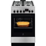 ELECTROLUX Aragaz LKK540223X , Mixt, 4 arzatoare gaz, Gratare de fonta, Cuptor electric, Timer electronic, Grill electric, Clasa A, 50cm, culoare inox